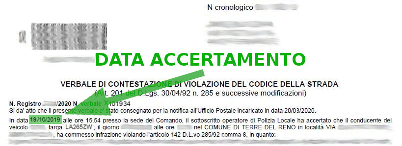 Immagine che descrive come recuperare la data